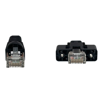 SF/UTP 高屈曲パッチコード（スクリューロック横RJ45/RJ45プラグ Cat