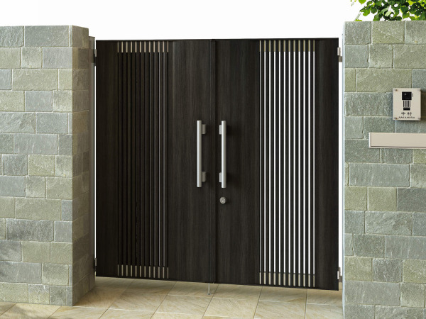 正規】YKKAP木製調エクスティアラTB1型両開き 門扉を値引45%工事販売