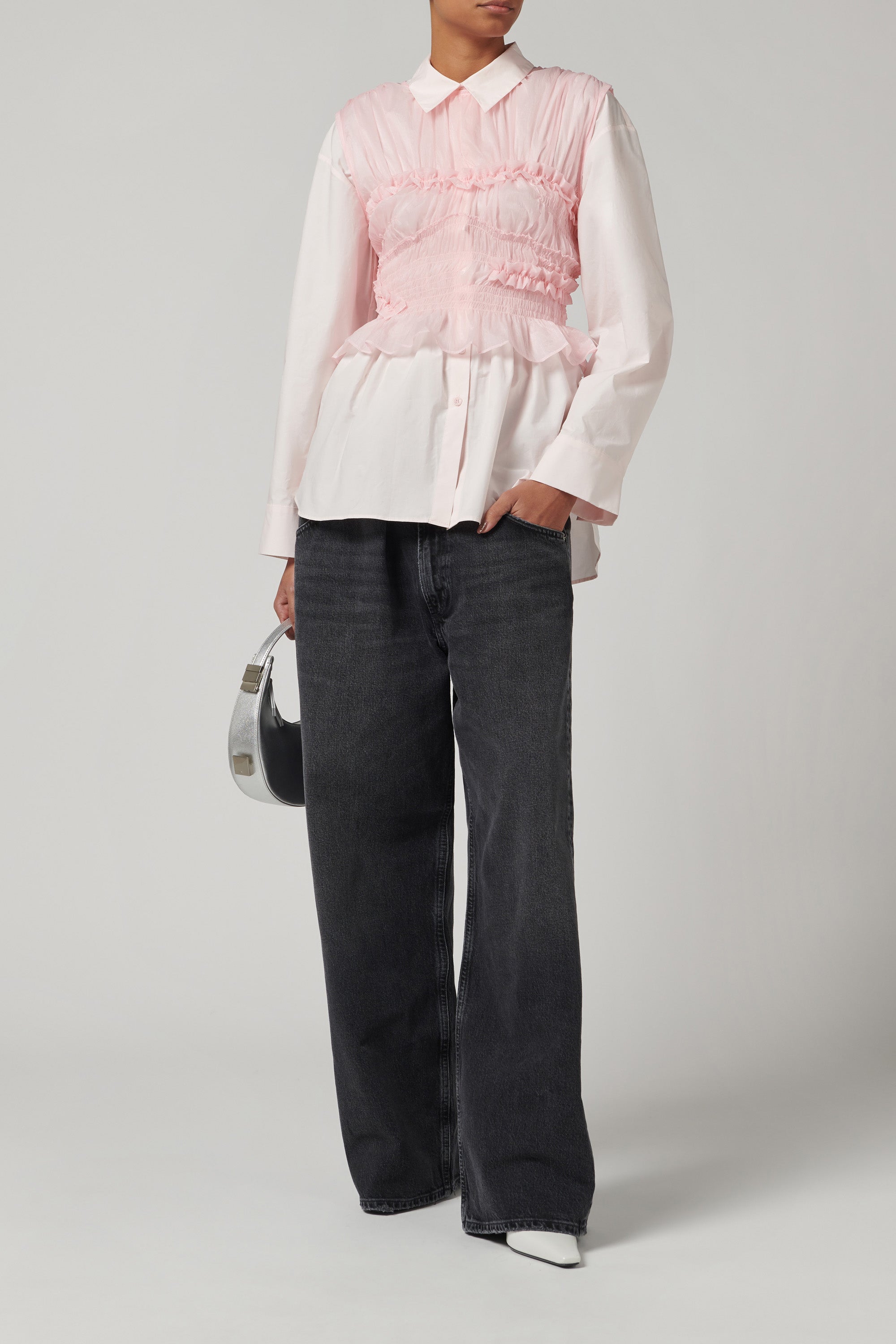 Cecilie Bahnsen Pink Uphi Sheer Ripstop Top