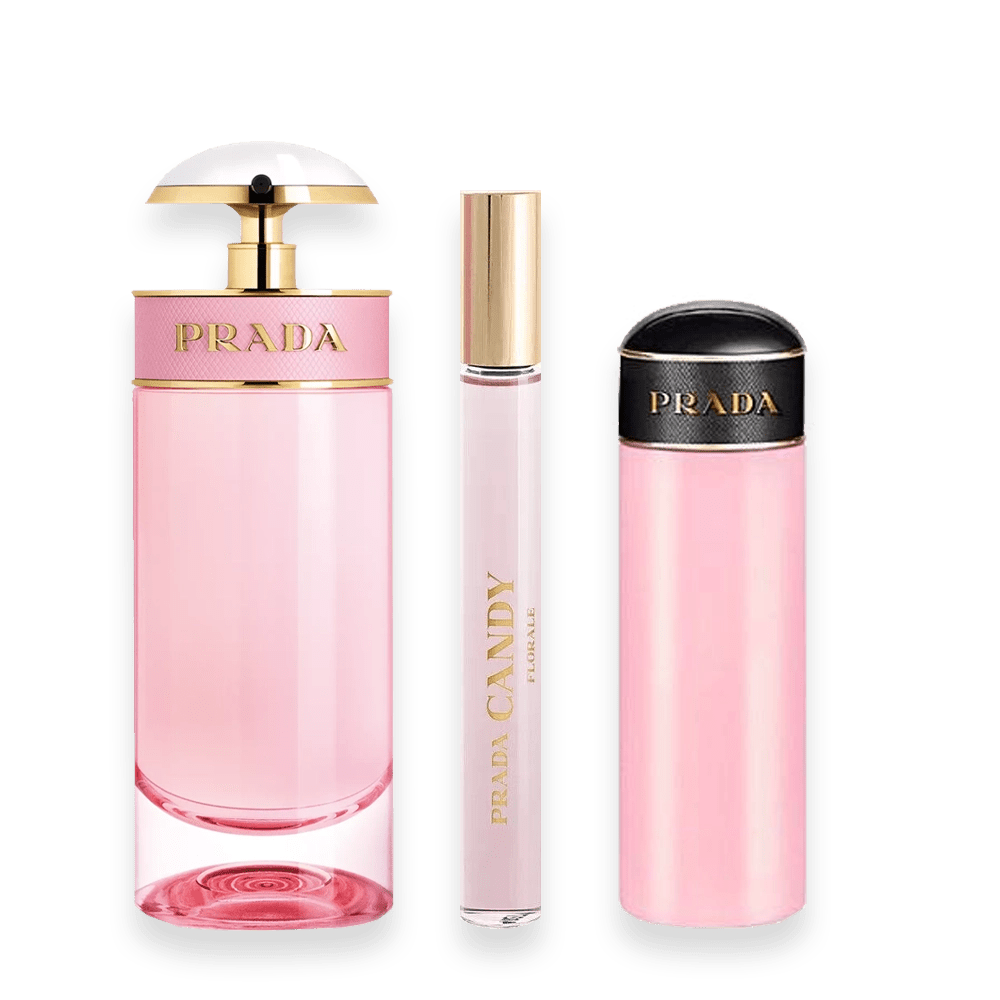 Prada Candy Florale 2.7 oz. Fragrance 3 piece Travel Set – Face
