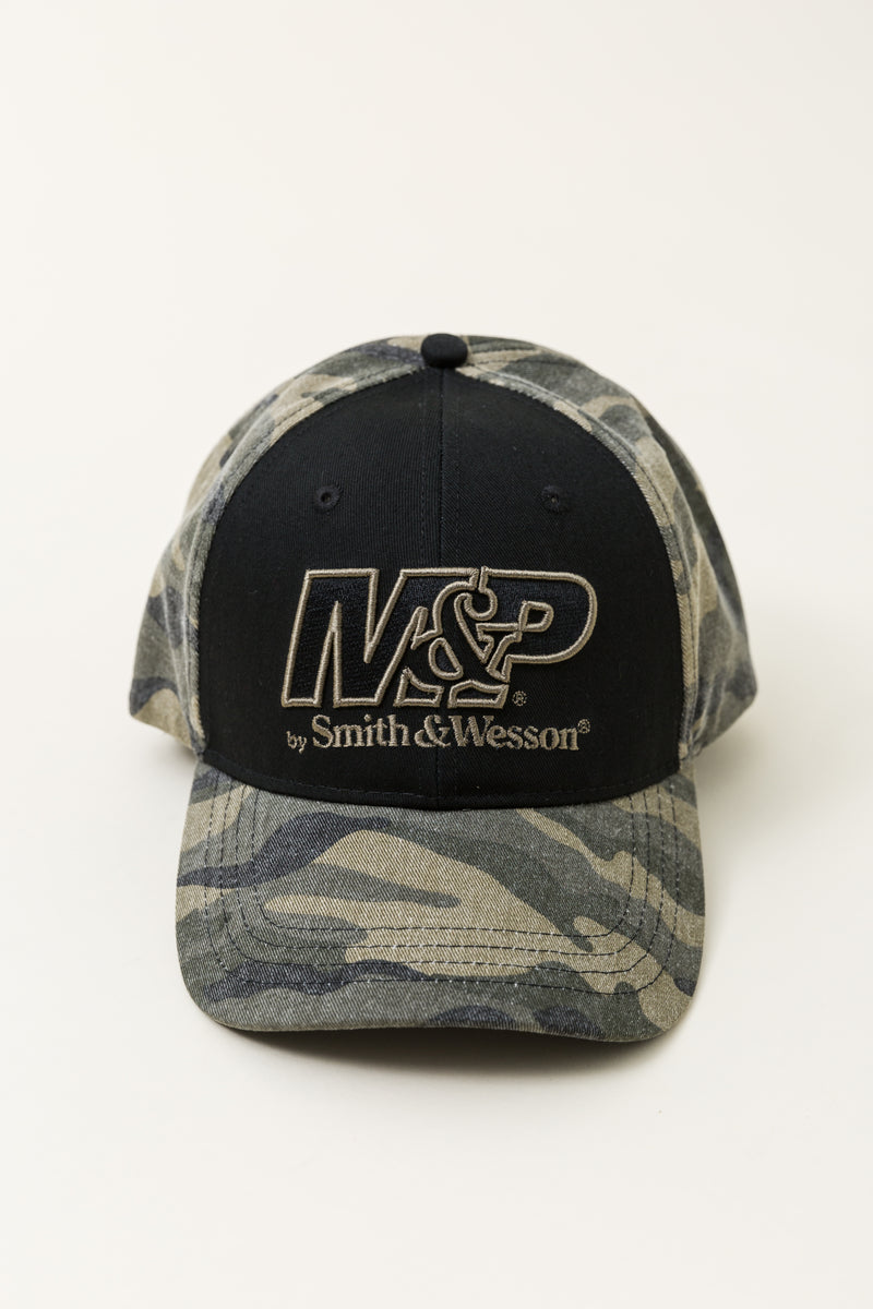 M&P® by Smith & Wesson® Two-Tone Logo 6-panel Washed Twill Cap in Camo