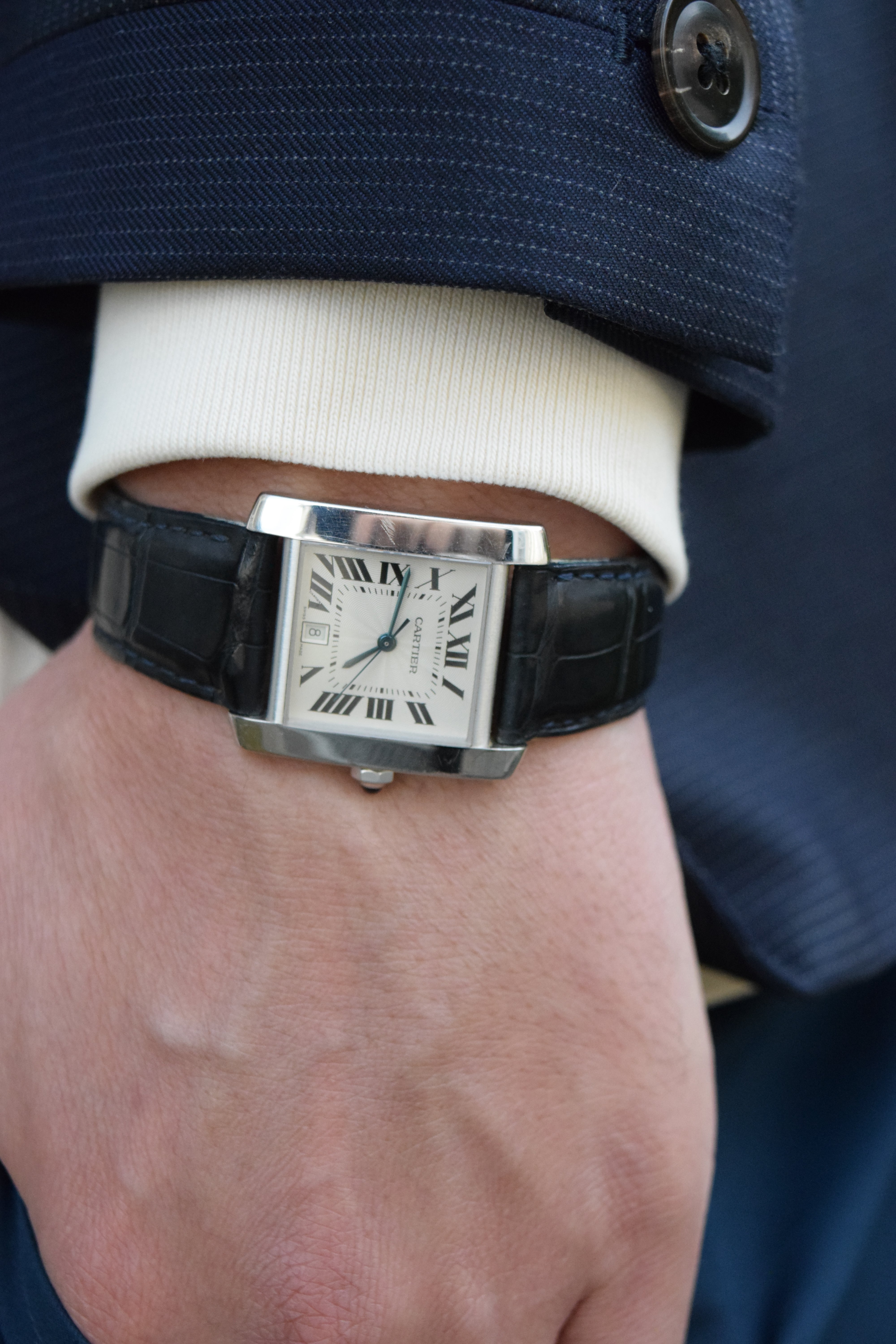 箱・大丸保証書付き】カルティエ タンク フランセーズLMサイズ 18K