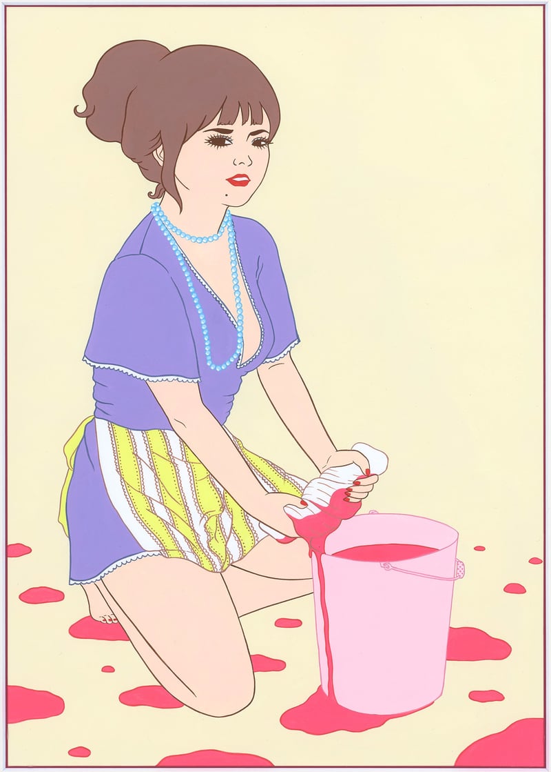 イラストレーター 竹井千佳が初の画集を発売、昭和少女を描いたポップ