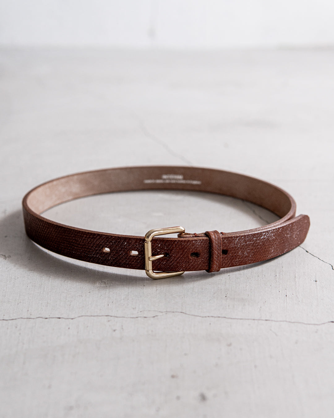 通販] INTERIM(インテリム) CROSS GRAIN OAK BARK LEATHER BELT 商品