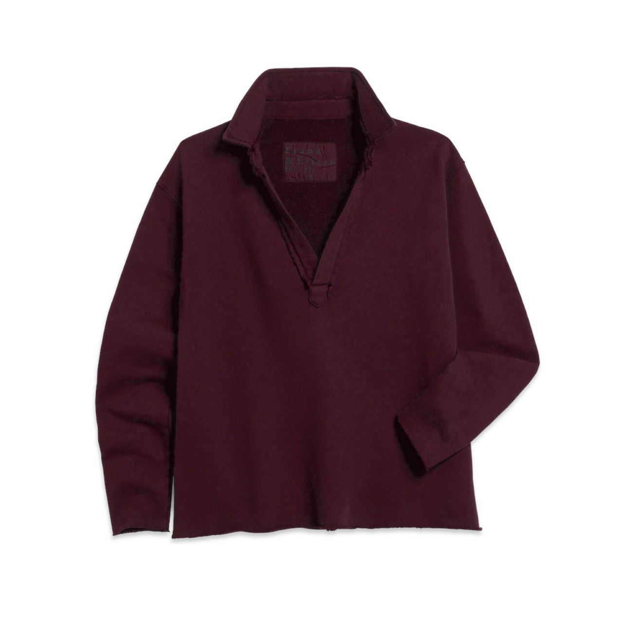 FRANK AND EILEEN - PATRICK POPOVER HENLEY IN TRIPLE FLEECE CURRANT