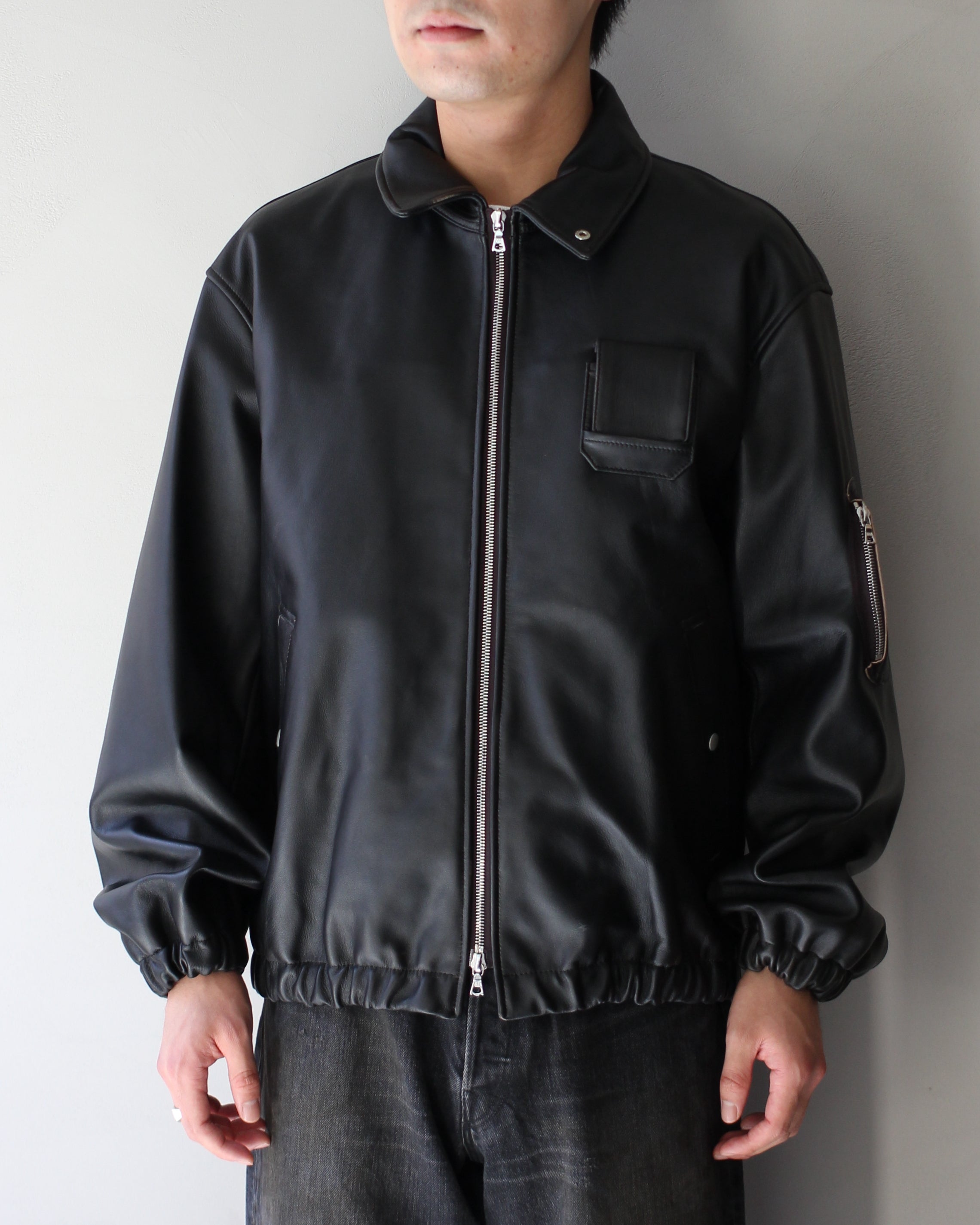 ssstein/SHEEP LEATHER FLIGHT JACKET 
