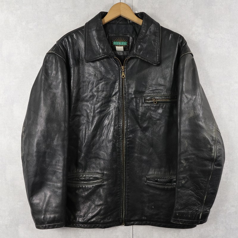 90s 90年代 カナダ製 レザー 革ジャン 黒 ブラック | ビンテージ古着屋