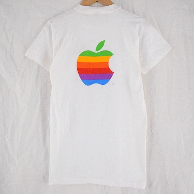 70's Apple USA製 レインボーアップルロゴ バックプリントTシャツ 70