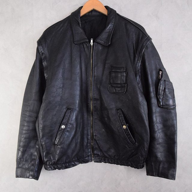 French Military Leather Pilot Jacketフランス軍 ヨーロッパ ユーロ