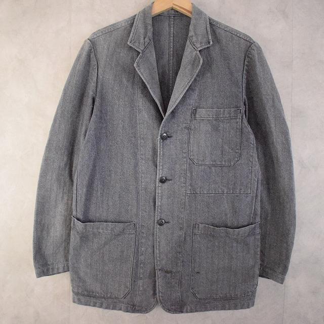 50年代 FRANCE フランス コットンツイル グレー｜ヴィテージ古着屋