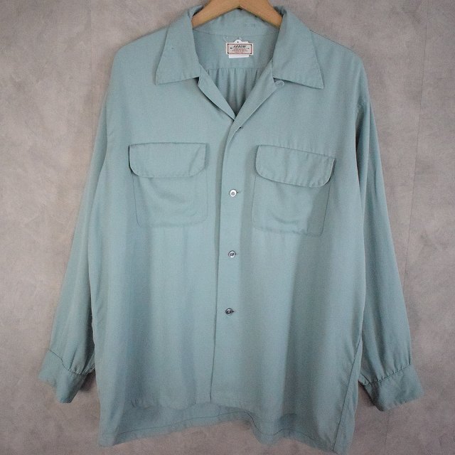 50年代 アメリカ製 アロー レーヨン パステルカラー 開襟｜ヴィテージ