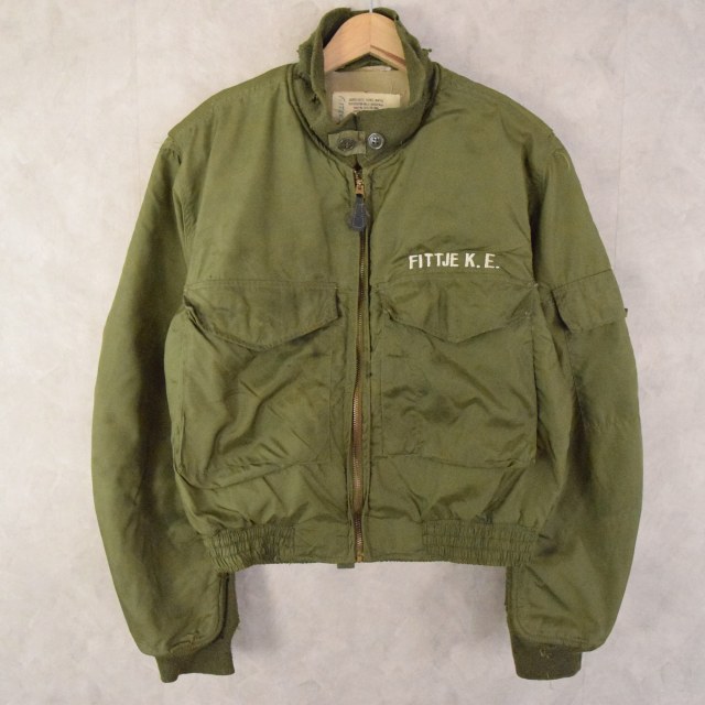 60年代 アメリカ海軍 ミリタリー フライトジャケット ジップ カーキ