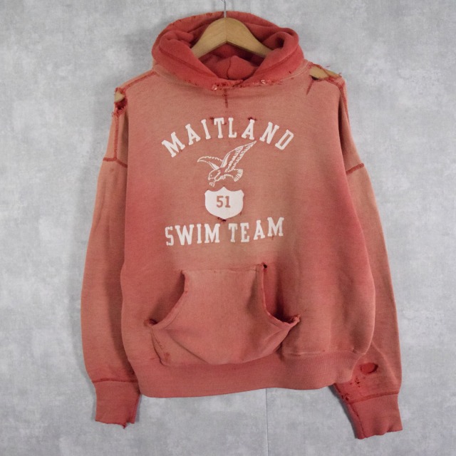 60年代 60s プルオーバーパーカー レッド 赤 フェード 襤褸 ボロ