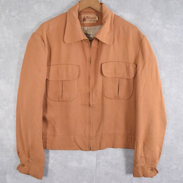 50年代 50s スポーツウェア レーヨンギャバ オレンジ ギャバジャン