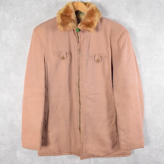 50s 50年代 60s 60年代 ウールギャバジン 中綿 ファー │ヴィテージ