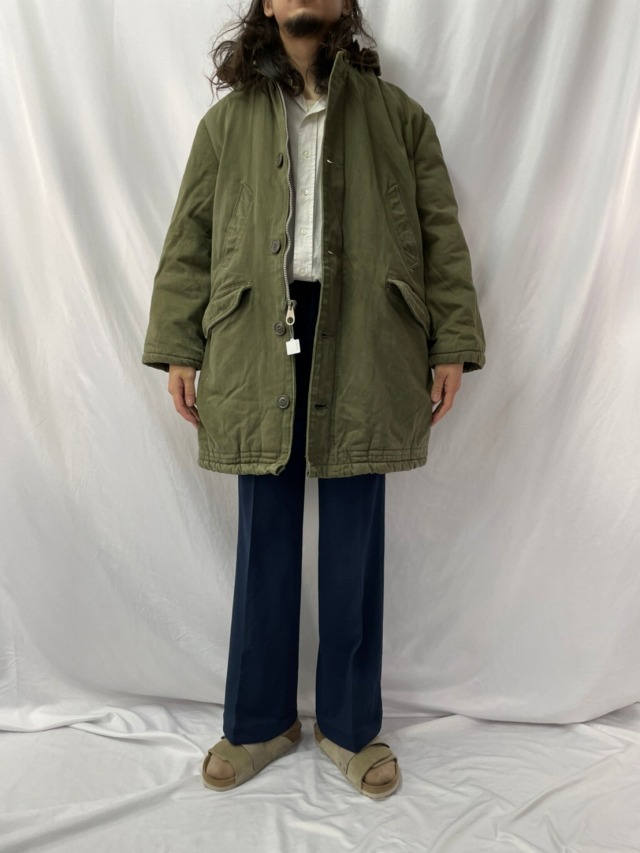 60s 60年代 ミリタリー フライトジャケット カーキ ラビットフード