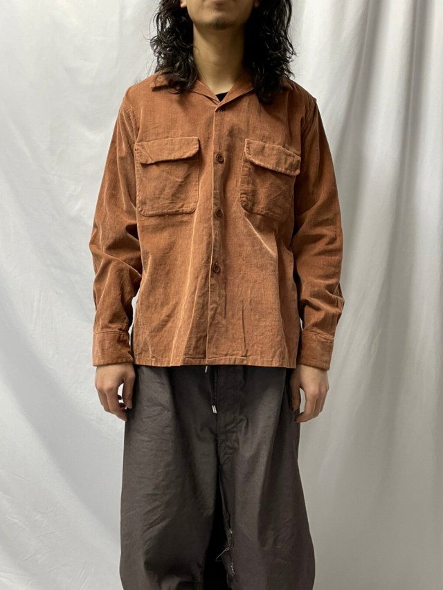 50年代 50s 60年代 60s 開襟 長袖 ボックス ブラウン オレンジ ループ