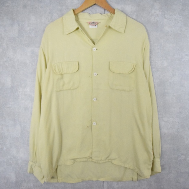 50年代 50s ブレント イエロー 開襟 オープンカラー 黄色 長袖
