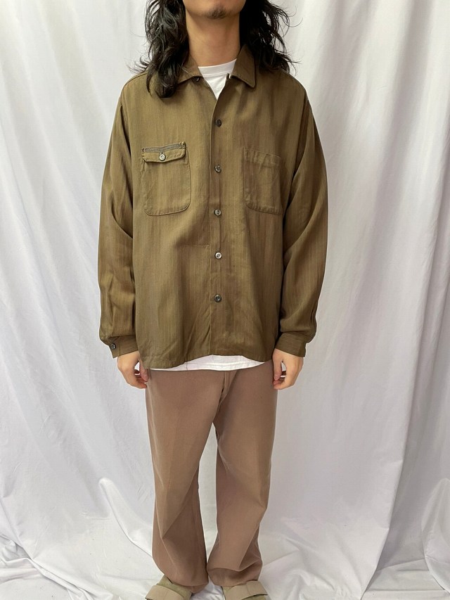 60年代 60s ダヴィンチ ループカラー 解禁 長袖 ブラウン 茶色