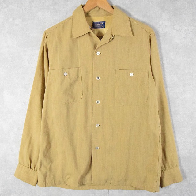 50年代 50s ペンドルトン マスタード からし イエロー 長袖 開襟