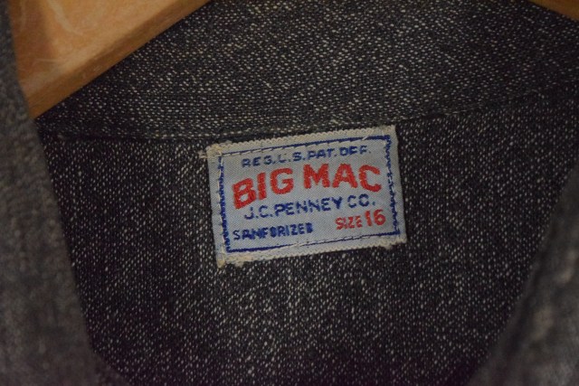 50年代 50s ストアブランド 黒シャン シャンブレー 長袖 ワーク ビッグ