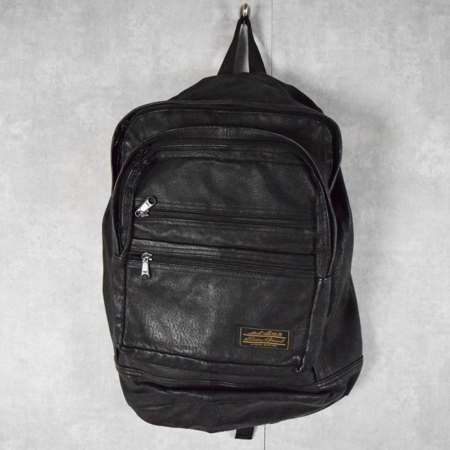80年代 80s エディバウアー アウトドア 本革 黒 ブラック リュック
