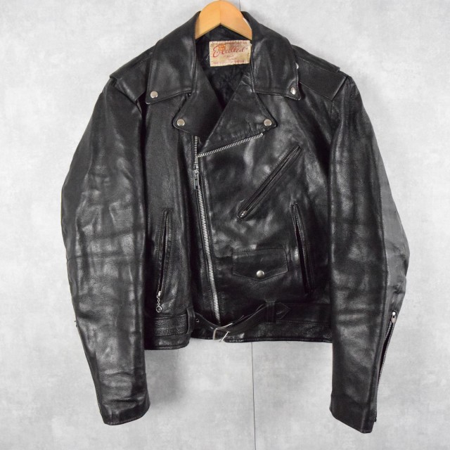 70s 70年代 アメリカ製 レザージャケット 革ジャン 黒 ブラック