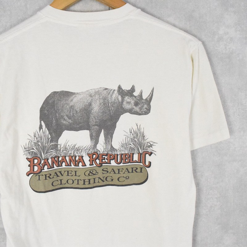 80年代 80s バナナリパブリック アニマル 動物 サファリ 白 ホワイト