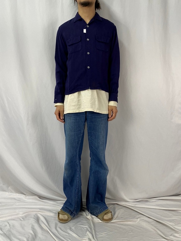 50年代 50s 紺 ネイビー 長袖 開襟 | ビンテージ古着屋Feeet 通販