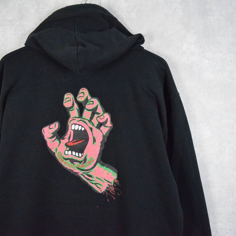 サンタクルーズ 黒 ブラック スケート ストリート フーディー