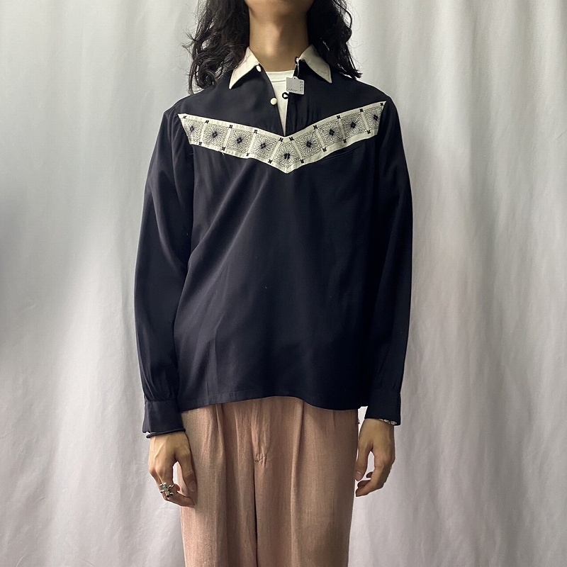 50年代 50s 長袖 黒 ブラック マルボロ │ヴィテージ古着屋Feeet 通販