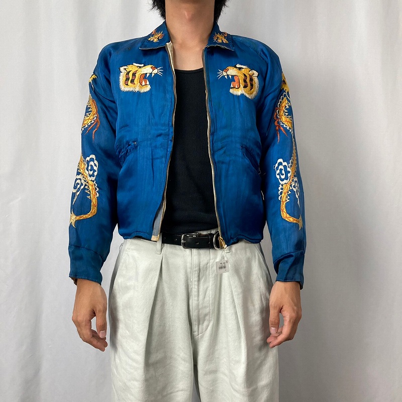 50年代 50s リバーシブル スーベニアジャケット 青 白 │ヴィテージ