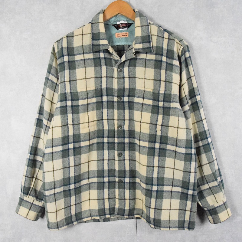 開襟シャツ ループカラー 50s 60s 50年代 60年代 ウールリッチ 白