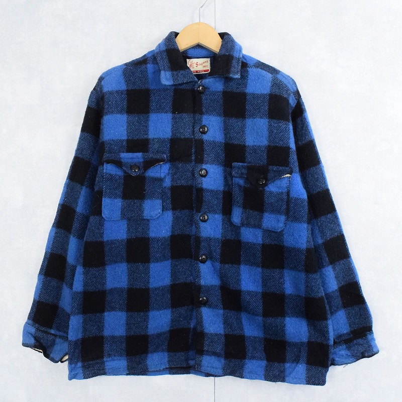 70年代 70s 80年代 80s ファイブブラザー アメリカ製 青 ブルー 長袖