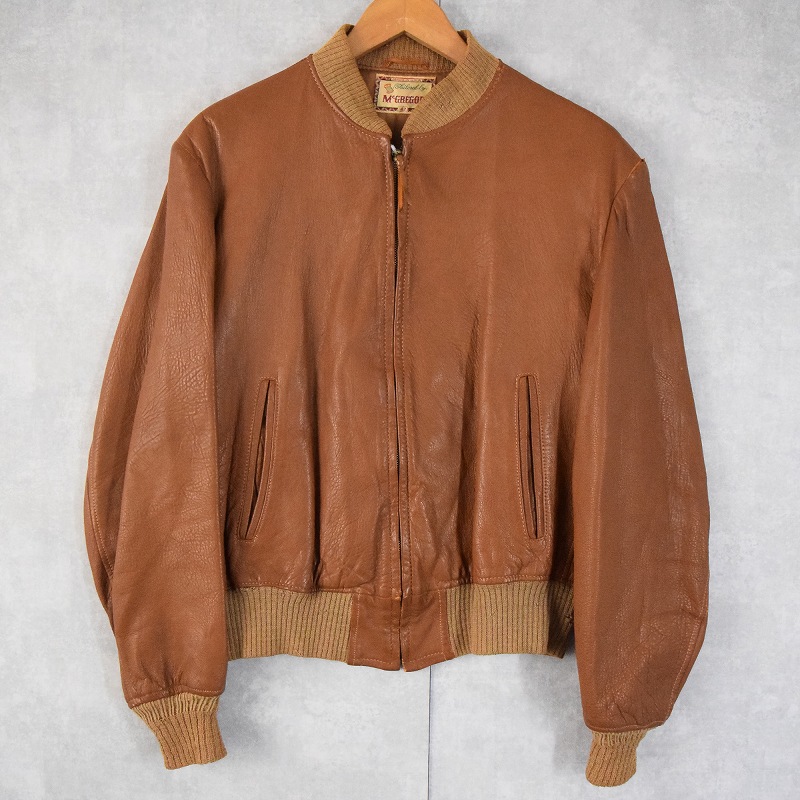 50年代 50s マクレガー アメリカ製 茶色 ブラウン 革ジャン
