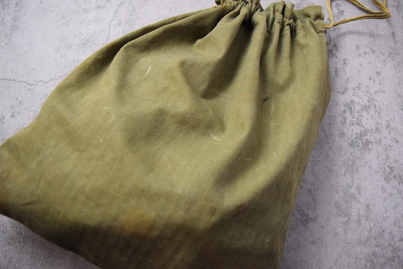 40s 40年代 ミリタリー カーキ 巾着 ヘリンボーンツイル │ヴィテージ