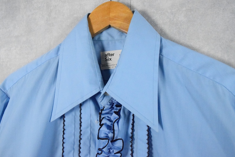 70年代 70s アフターシックス 水色 ドレスシャツ │ヴィテージ古着屋