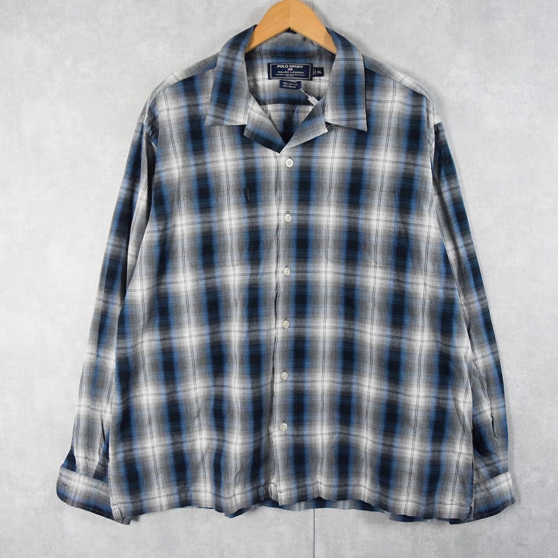 ポロラルフローレン ポロスポーツ 青 ブルー 長袖 ループカラー