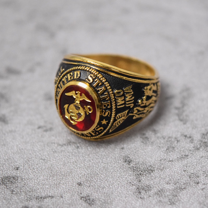 70s 70年代 ミリタリーリング アメリカ軍 海軍 硫黄島 指輪 金