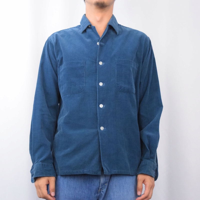 60年代 60s 開襟 青 ブルー 長袖 |ヴインテージ古着屋Feeet 通販