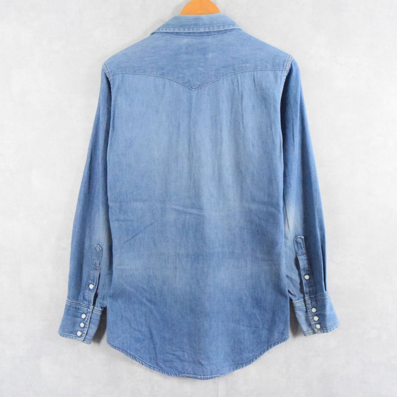 70s 70年代 ラングラー デニムシャツ アメリカ製 長袖 インディゴ