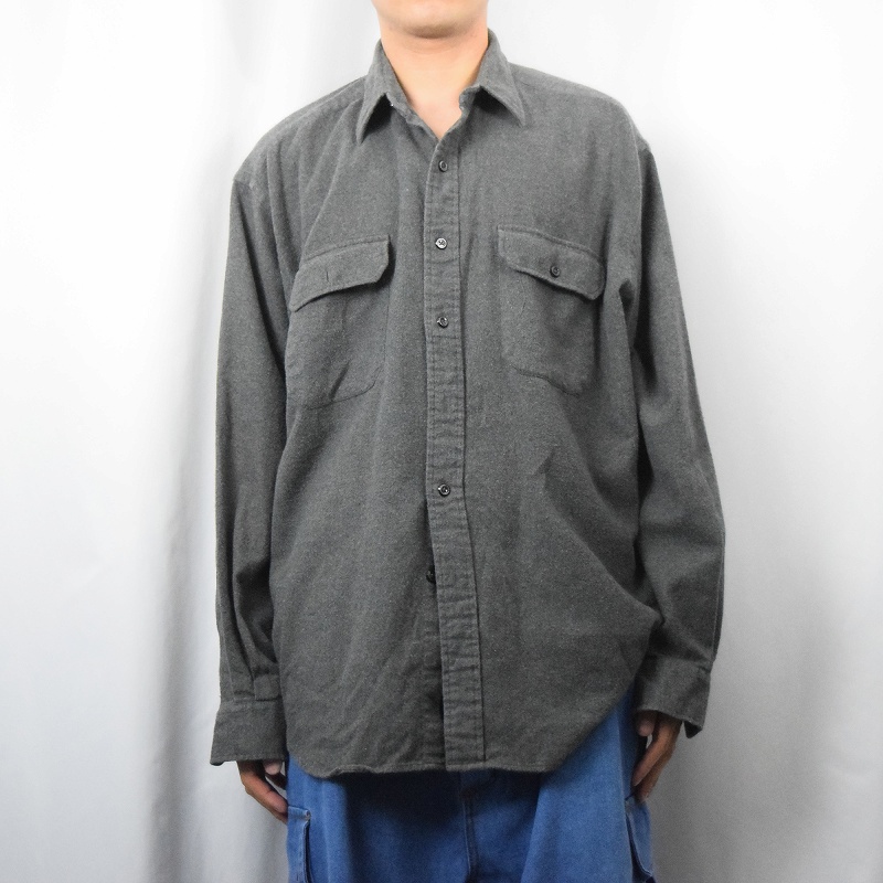 90年代 90s ポロラルフローレン 長袖シャツ グレー ワークシャツ