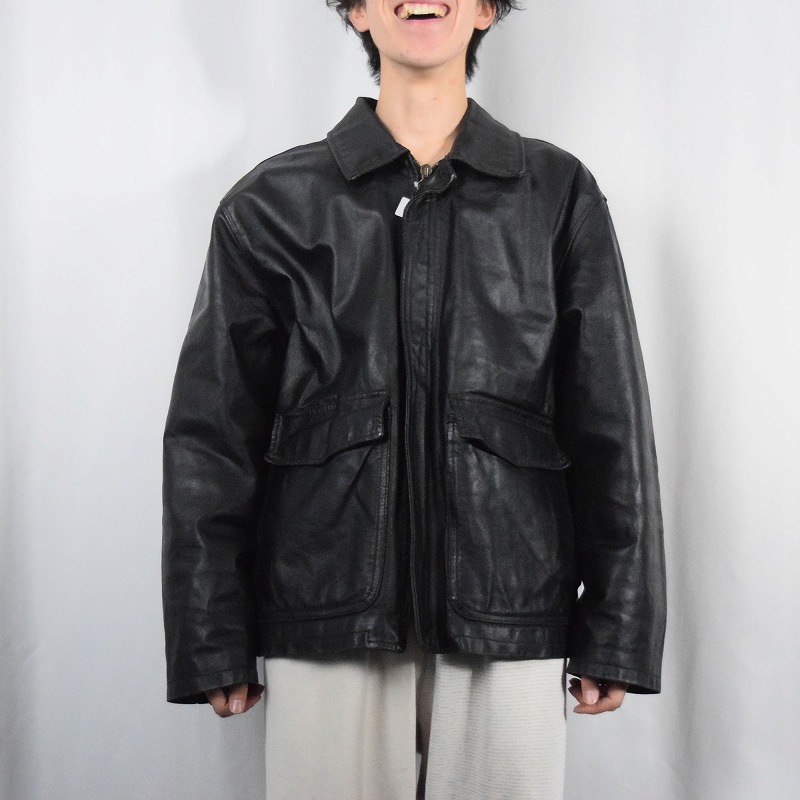 黒 ブラック 革ジャン │ヴィテージ古着屋Feeet 通販 名古屋 大須 メンズ