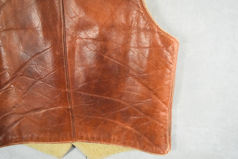 60s 60年代 70s 70年代 ムートン ボア レザーベスト 革 エルビン