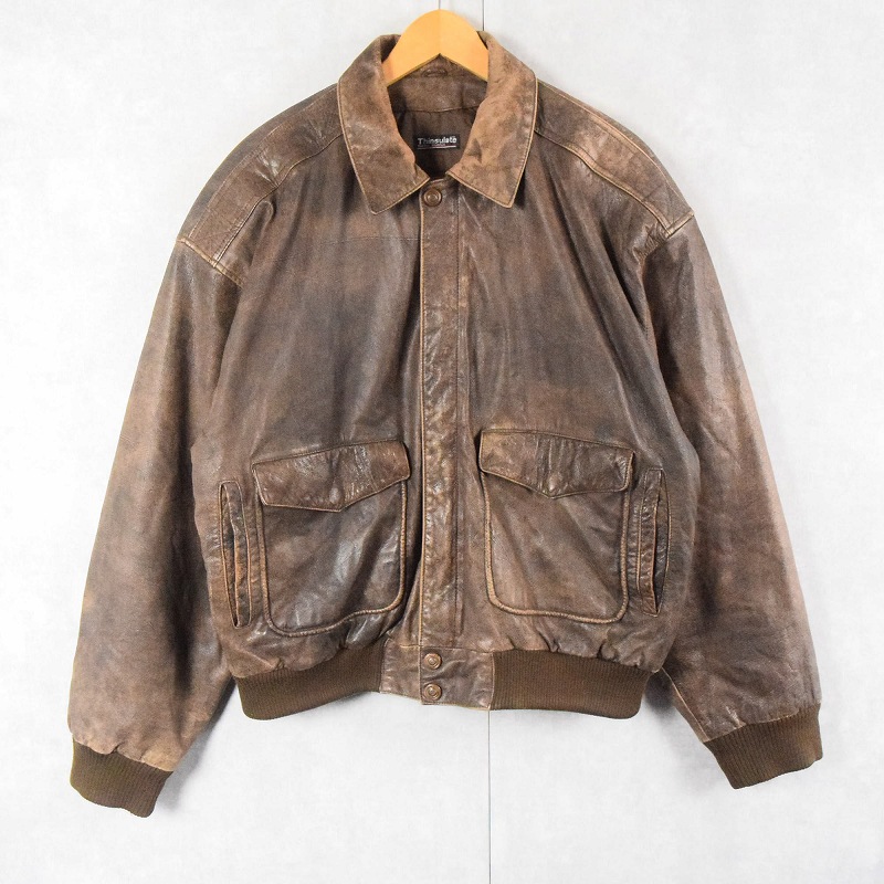 80s 90s 80年代 90年代 レザージャケット 茶色 ブラウン フェード