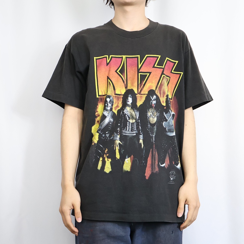 90年代 90s アメリカ製 キス 音楽 ミュージック バンT 黒 ブラック