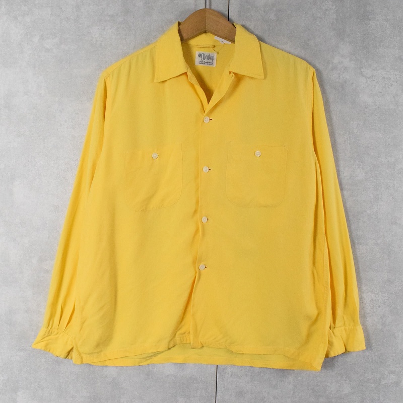 50年代 50s 黄色 イエロー 開襟シャツ 長袖 | ビンテージ古着屋Feeet