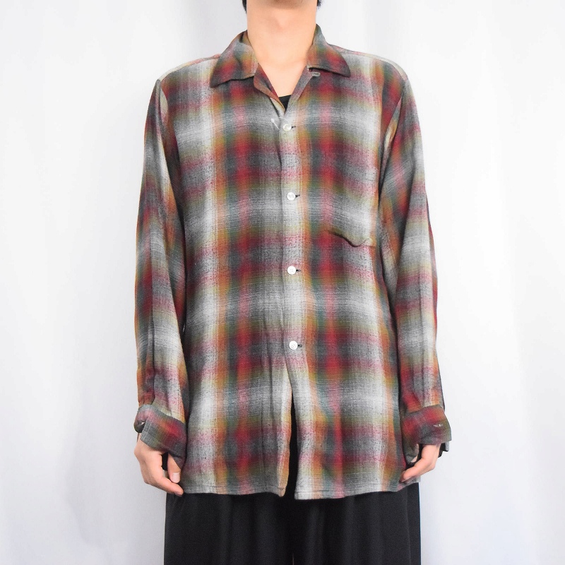 アロー 50s 50年代 60s 60年代 オンブレ シャドーチェック レーヨン