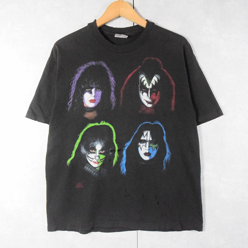 90s 90年代 アメリカ製 キス 黒 ブラック 音楽 ミュージック 半袖