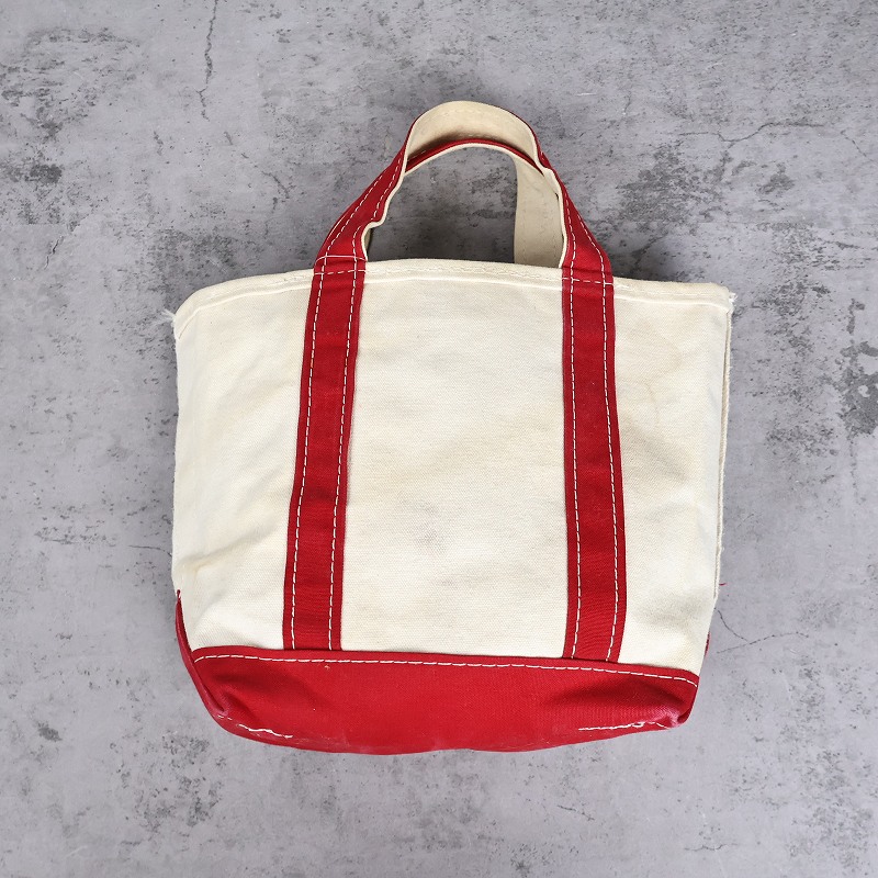 80s 80年代 エルエルビーン トートバッグ 生成り かばん 赤 レッド